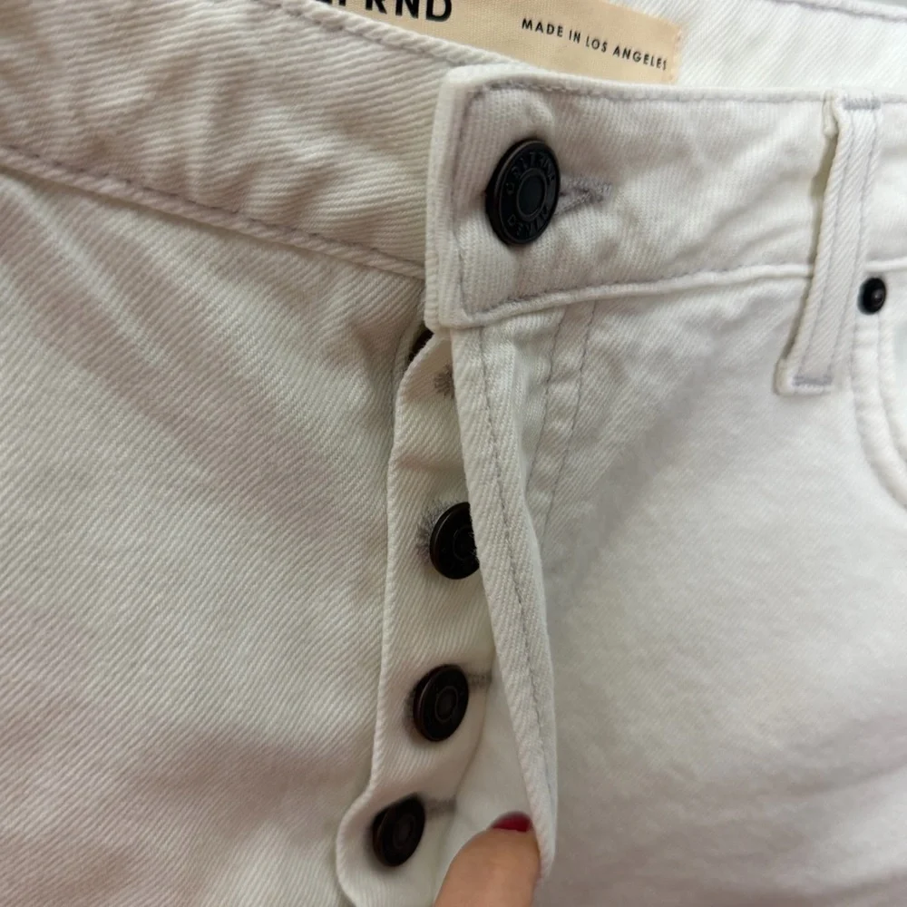 NEW $165 GRLFRND The Helena High Rise Cut Off White Denim Jean Shorts 350
